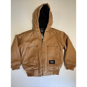 Walls Blizzard Pruf Jacket Boys 4/5 XS Canvas Brown Winter Insulated Hooded